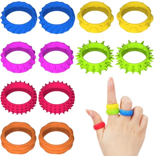 12 Stück Fidget Ring Toys für Kinder Erwachsene, Sensorik Autismus für Spielzeug, Anti Stress Autismus Spielzeug, Fidget Squishy Toy Anxiety ADHD Toys, Beruhigend Bei Stress Angst von GNALIA