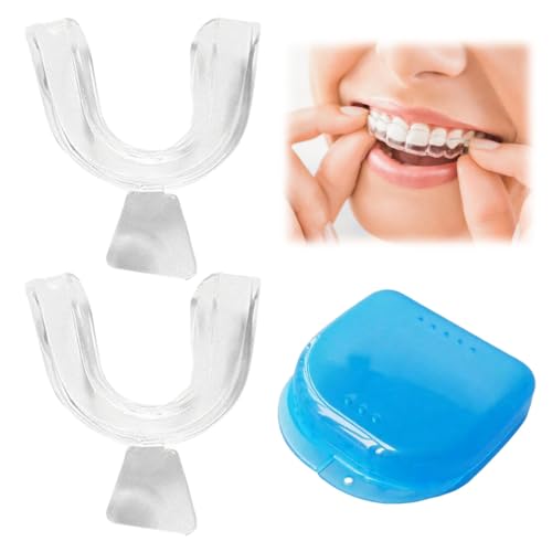 2 Formbare Mundschutz zum Zähneknirschen, Knirscherschiene Für Nacht, Transparent Wiederverwendbar schützt den Zahnschmelz, Gegen Bruxismus und Zähneknirschen von GNALIA