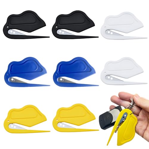 8 Stück Brieföffner aus Kunststoff, Paket Briefumschlag Öffner Postöffner mit Verdeckter Klinge Umschlag Öffner für Zuhause Büro Und Post von GNALIA