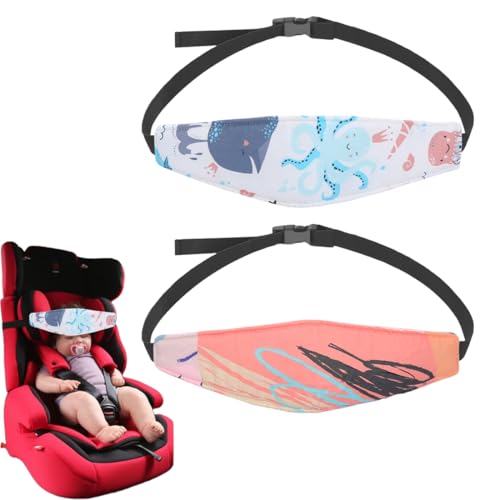 GNALIA 2 Stück Kopfhalter Auto Schlaf Kind Verstellbarer Schlafen Halter Gürtel Kindersitz Zubehör Stirnband Kopfhalterung Für Säuglinge von GNALIA
