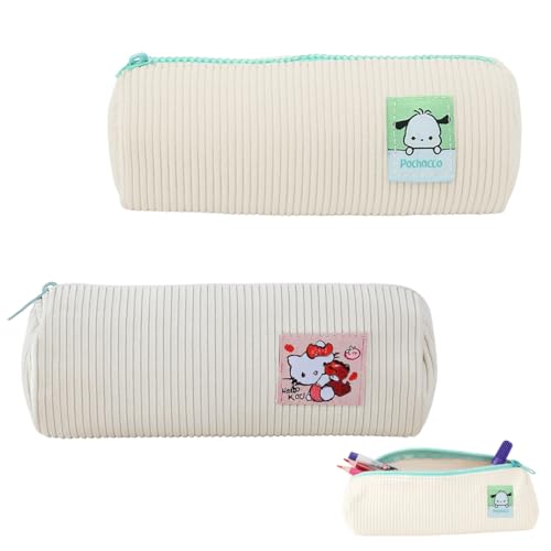 GNALIA 2 Stück Mäppchen Aesthetic, Federmäpp chen Erwachsene, Cord Mäp pchen Federtasche Beige Federmäpp chen Schlamppermäpp chen Aesthetic Pencil Case Klein Stifte Mäppch von GNALIA