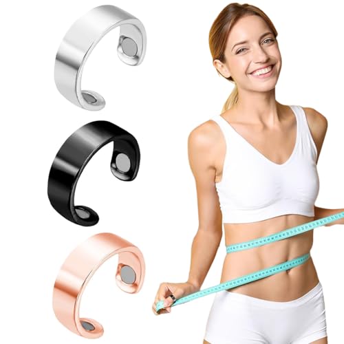 GNALIA 3 Stück Legierung Magnetringe Einstellbar Lymphdrainage Magnetring Damen Herren,Anti Schnarch Ring,Hilft Bei Der Linderung Von Angstzuständen Und Müdigkeit von GNALIA