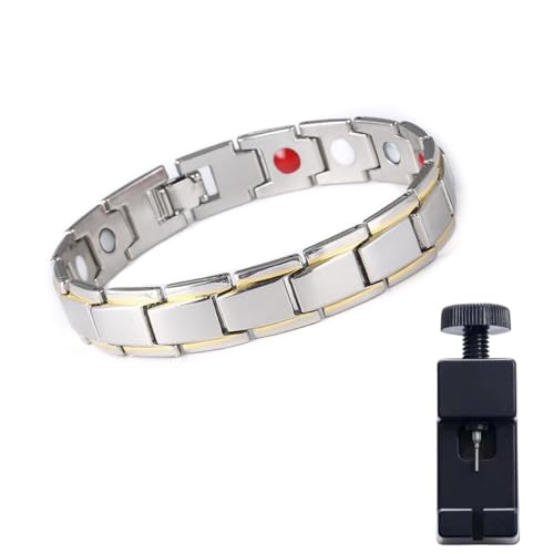 GNALIA Paar-Armband Magnetarmband, Titanstahl Magnetarmband,Verstellbares Magnetisches Handgelenkband Geeignet Als Geschenk Zum Valentinstag(Rose Gold) von GNALIA
