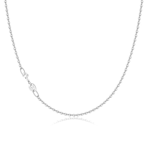 GNALIA Silberkette Damen 925 Ohne Anhänger 1 Stück 45Cm S925 Silber Halskette Kubanische Kette Mattierte Kreuzkette Für Frauen Mädchen von GNALIA