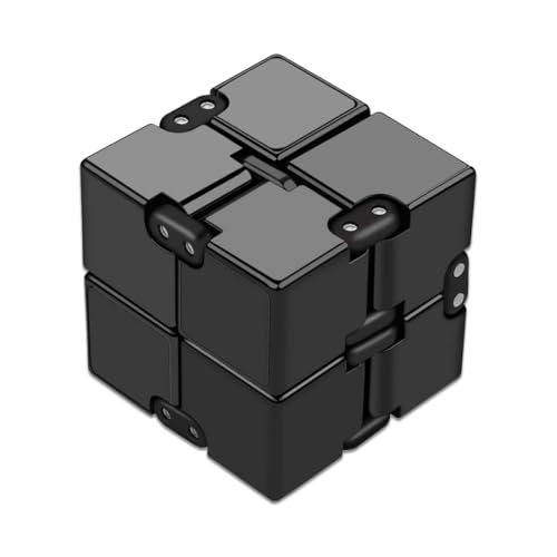 GNALIA Unendlichkeitswürfel Fidget Toys, Infinity Cube Magic Würfel Spielzeug, Dekompression Stressabbau Spielwaren Für Erwachsene Kinder, Schwarz 1 Stück 8Cm Länge 4Cm Breite 2Cm Höhe von GNALIA