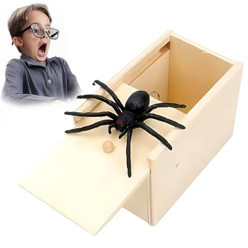 Spinne In Box,Spinne Streich Box,Scherzartikel Spinne in Box Spider Box Prank Scherzartikel Spinne Spinne Box Streich Spider Scare Box für Kinder Erwachsene Party von GNALIA