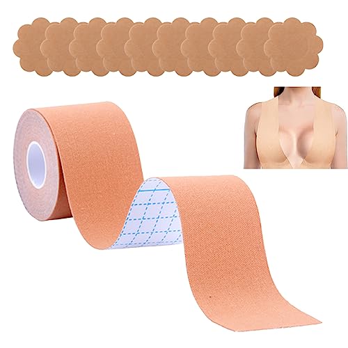 Bruststraffungsband,Brust Tape Klebe BH,Klebe BH Boob Tape,Wiederverwendbaren Bruststraffungsband,Bob Tape für Große Brüste,Brust Tape,Boob Tape Set für Bruststraffung, für Abendkleider,Ballkleid von GNAUMORE