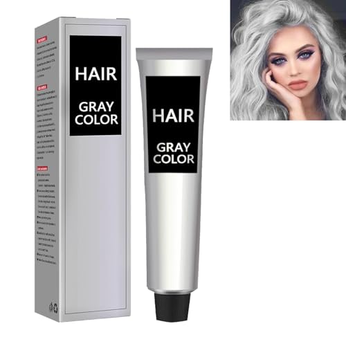 Haarfarbe Grau Silber,Temporäre Silber Grau Haar Wachs,Temporäre Grau Haarfarbe Wachs,Unisex Grey Hair Colour Cream,Haarwachs Temporäres Haarfarbe Wachs,Unisex Grey Hair Colour Cream von GNAUMORE