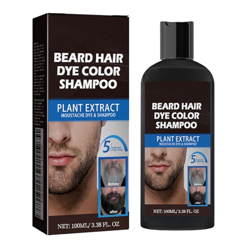 Shampoo zum Färben des Bartes für Männer, permanentes Shampoo mit Bart-Farbstoffen, Bart-Färbung, Entfernung von weiß-grauem Bart, für sterbenden Bart, Entfernung von weiß-grauem Bart, 1 Stück von GNAUMORE