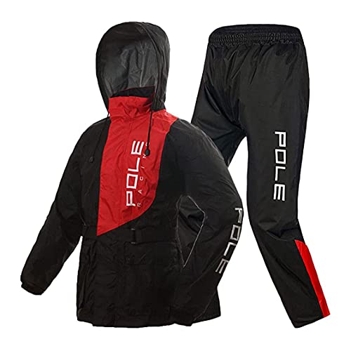 GNCCI Regenkombi,Erwachsene Split-Typ Riot Regen Wasserdicht Regenmantel Jacke Motorrad Winddicht Mit Reflexstreifen Regenanzug Ideal Zum Fahrradfahren & Wandern (Color : Red, Size : XXL) von GNCCI