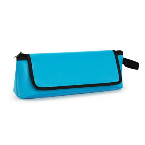 GNEGNI Hair Tools Reisetasche mit hitzebeständiger Matte, 2-in-1 tragbarer Organizer für Lockenstab, Glätteisen und Haar-Accessoires, Reise-Zubehör (Blau/Rosa), Blau von GNEGNI