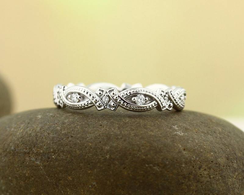 Antik Stil 14K Weiß/Gelb/Roségold Full Eternity Ehering Aniversary Ring St232091 von GNGJewel