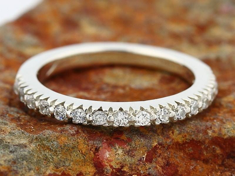 Spezielles Angebot Natürlicher Diamant Ehering Ring 14K Weissgold Gem693 von GNGJewel