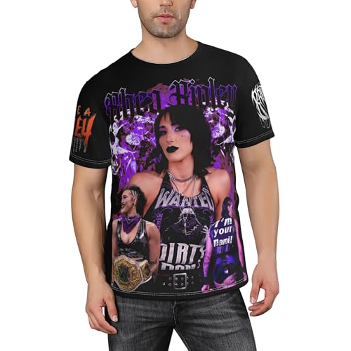 GNHFNM Rhea and Ripley Herren-T-Shirt, kurzärmelig, Rundhalsausschnitt, Graphic Tees, Schwarz , XXL von GNHFNM