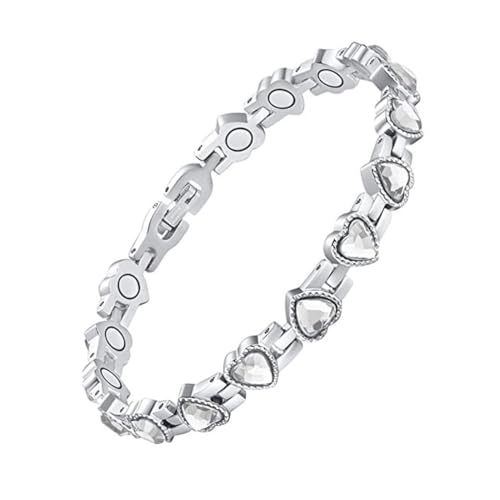 GNHG 1 Stück Magnetarmband für Damen Edelstahl Elastisches Armband Energie Magnetfeldtherapie Arthritis Schmuck Dehnbar von GNHG