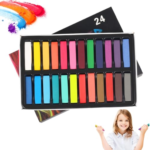 GNHG 24 Stück Kreidestifte Abwaschbar, Kreide Straßenmalkreide, Staubfreie Kreide für Kinder löschbar Kleinkind Kunst Werkzeug für Zeichnung Schreiben von GNHG