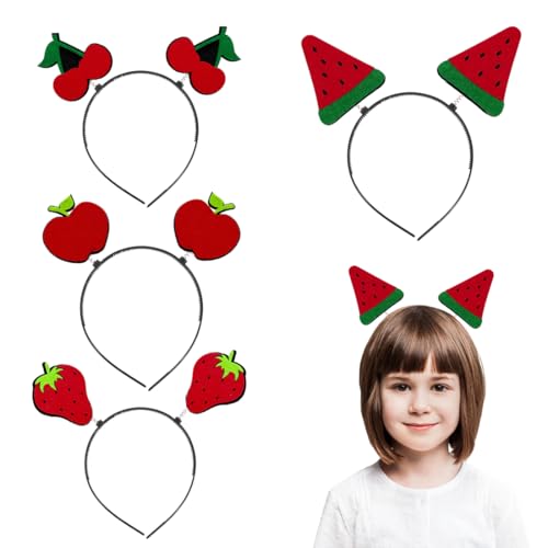 GNHG 4 Stück Obst Auf Dem Kopf,Haarreif Obst, Halloween Stirnband, stirnband-spiel Lustige Party-stirnbänder Mit Obstspitze Weihnachtskopf-boppers-stirnband Niedliche Kopfbedeckung（F） von GNHG