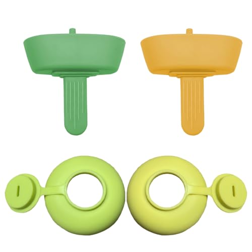 GNHG 4er Set Tropffreie Eis-am-Stiel Halter mit Trinkhalm aus BPA-freiem Silikon – Wiederverwendbare Eis Lutscher Halter Tropfschutz für Kinder, Eisform Zubehör von GNHG