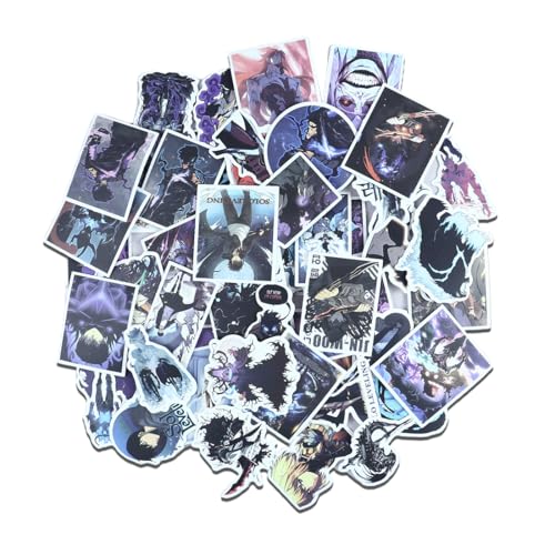 GNHG 50 Stück Solo Leveling Aufkleber,Solo Leveling Merch,Cartoon Niedliche Anime Aufkleber,Wasserdicht Vinyl Material,für Wasserflaschen Skateboard Scrapbook Koffer,für Jugendliche Kinder Stil A von GNHG