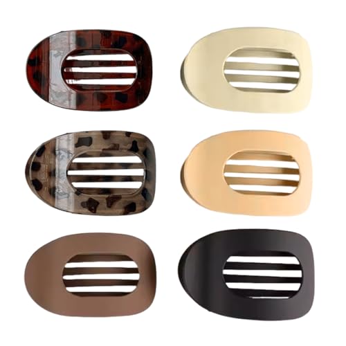 GNHG 6 Pcs Flache Haarspangen Für Damen Und Mädchen,Entenschnabel Haarspangen Damen,Gebogenes Design,Starker Halter Für Dickes,Dünnes Haar,Rutschfestes Haar-Accessoire,Mehrfarbig von GNHG