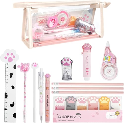 GNHG Anime Schreibwaren Set,My Melody Schreibwaren Geschenkset für Mädchen,Radiergummi,Anspitzer,Ersatzminen,Lineal, Bleistift,Kinder Mitgebsel,Geschenk Set für Mädchen und Junge von GNHG