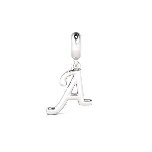 GNOCE 925 Sterling Silber Buchstabe A Dangling kit DIY Charm Anhänger ideal für Armband oder Halskette Jubiläumsversprechen Damen/Frauen/Mädchen (Buchstabe A) von GNOCE