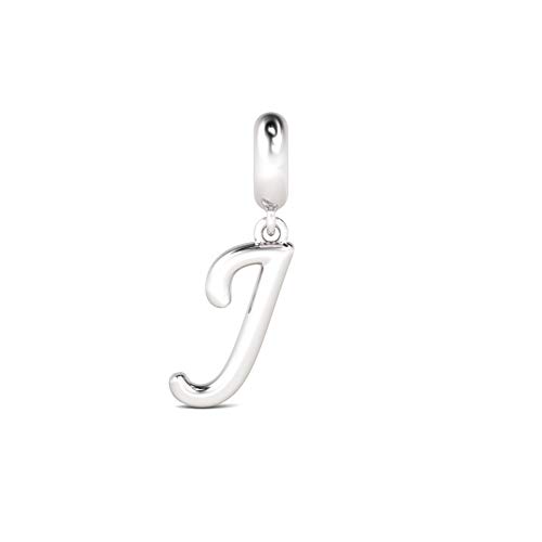 GNOCE 925 Sterling Silber Buchstabe J Dangling kit DIY Charm Anhänger ideal für Armband oder Halskette Jubiläumsversprechen Damen/Frauen/Mädchen von GNOCE