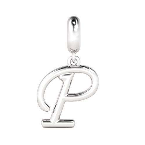 GNOCE 925 Sterling Silber Buchstabe P Dangling kit diy Charm Anhänger ideal für Armband oder Halskette Jubiläumsversprechen Valentinstag Geschenk für Damen/Frauen/Mädchen von GNOCE