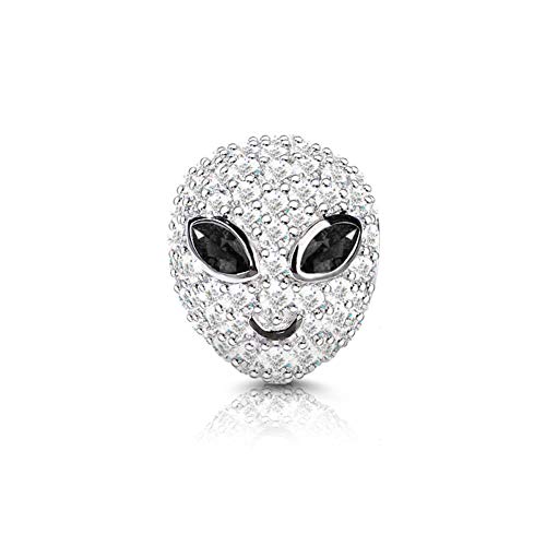 GNOCE Alien Bead Charm Anhänger 925 Sterling Silber "Entdecke das Unbekannte" Perlen Charms für Armbänder Halsketten Geschenke für Damen Herren von GNOCE