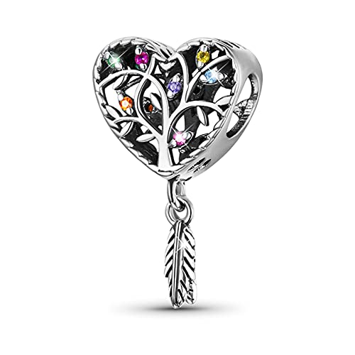 GNOCE Baum des Lebens Anhänger Charms Sterling Silber Herz Beads Charm Perlen Fit Armband/Halskette Für Frauen Mädchen Tochter von GNOCE