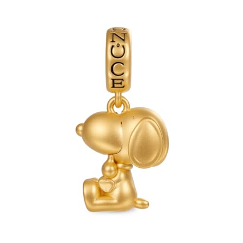 GNOCE Charm Anhänger 18k Gold Peanuts Snoopy umarmt Woodstock Anhänger Gold Charms für Frauen und Mädchen Schmuckgeschenk (Snoopy umarmt Woodstock) von GNOCE
