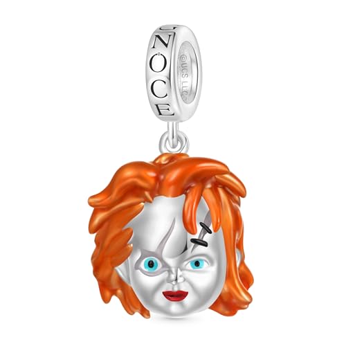 GNOCE Charm Anhänger Chucky Serienmörder Puppe Anhänger 925 Sterlingsilber Beads Charms für Frauen und Mädchen Film Schmuckgeschenk (Serienmörder Puppe) von GNOCE