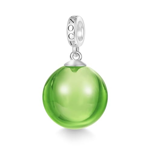 GNOCE Charm Anhänger Mehrfarbiger Ätherische Öle Parfüm Kugel Diffusor Anhänger 925 Sterling Silber Bead Charms für Armband Schmuck Geschenk für Frau Fit Armbänder/Halskette (Grasgrün) von GNOCE