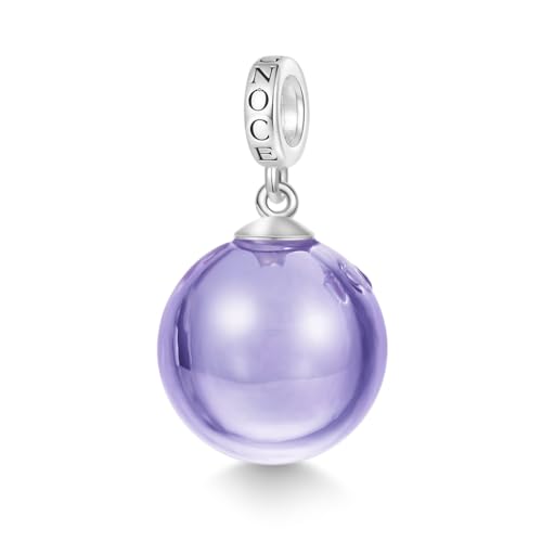 GNOCE Charm Anhänger Mehrfarbiger Ätherische Öle Parfüm Kugel Diffusor Anhänger 925 Sterling Silber Bead Charms für Armband Schmuck Geschenk für Frau Fit Armbänder/Halskette (Hellviolett) von GNOCE