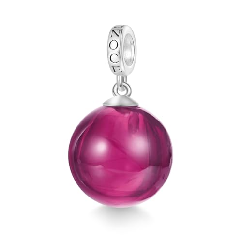 GNOCE Charm Anhänger Mehrfarbiger Ätherische Öle Parfüm Kugel Diffusor Anhänger 925 Sterling Silber Bead Charms für Armband Schmuck Geschenk für Frau Fit Armbänder/Halskette (Tiefes Violett) von GNOCE
