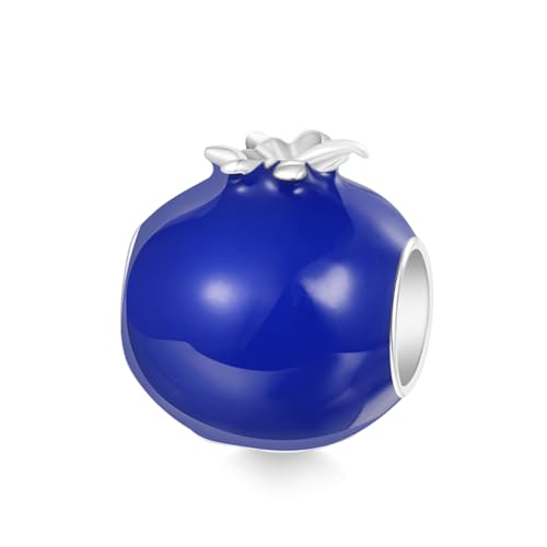 GNOCE Charm Anhänger Obst Anhänger 925 Sterling Silber Bead Charms für Armband Schmuck Geschenk für Frau Fit Armbänder/Halskette (Blaubeere) von GNOCE