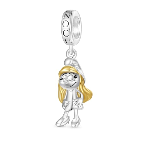 GNOCE Charm Anhänger Schlumpf Anhänger 925 Sterlingsilber Beads Charms für Frauen und Mädchen Schmuckgeschenk für Filmfan GNOCE Charm Anhänger Schlumpf Anhänger 925 Sterlingsilber Beads Charms für Frauen und Mädchen Schmuckgeschenk für Filmfan von GNOCE