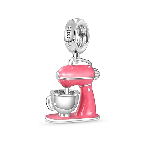 GNOCE Charm Anhänger Weihnachten Marshmallow Schneemann Anhänger 925 Sterlingsilber Beads Charms für Frauen und Mädchen Schmuckgeschenk für Ehefrau (Baker's Mixer) von GNOCE