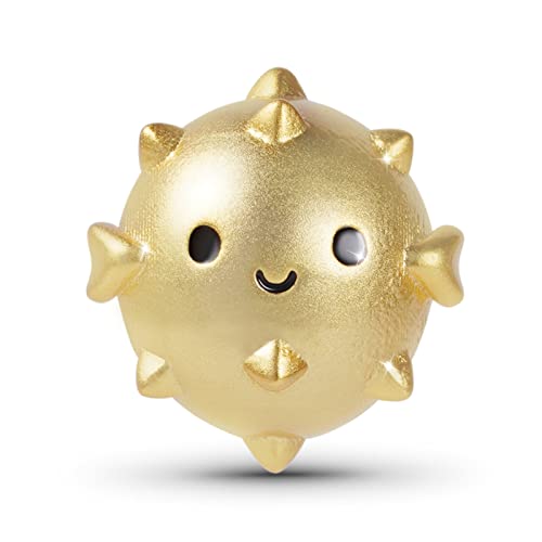 GNOCE Charm Perle Ballon Goldene Tierperlen 925 Sterling Silber 18K vergoldet Fit Armband/Halskette Für Mädchen Kinder Damen Baby Geschenkidee (Ballon Fisch) von GNOCE