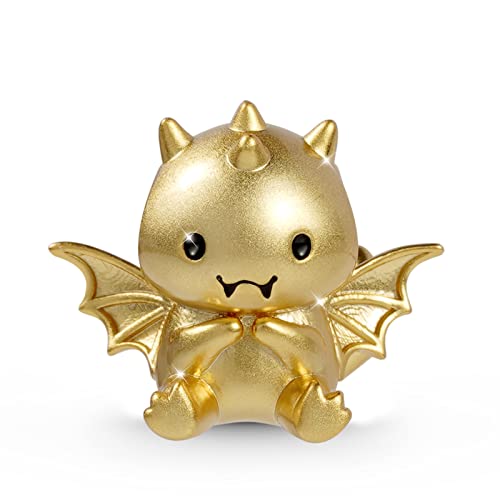 GNOCE Charm Perle Ballon Goldene Tierperlen 925 Sterling Silber 18K vergoldet Fit Armband/Halskette Für Mädchen Kinder Damen Baby Geschenkidee (Drachen) von GNOCE