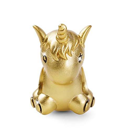 GNOCE Charm Perle Ballon Goldene Tierperlen 925 Sterling Silber 18K vergoldet Fit Armband/Halskette Für Mädchen Kinder Damen Baby Geschenkidee (Einhorn) von GNOCE