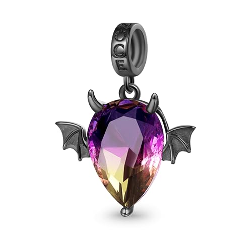 GNOCE Charm Perle Halloween Punktmuster Kürbis Charm 925 Sterling Silber Dangle Charms für Armband/Halskette Schmuck Geschenk für Frauen Mädchen (Teufel) von GNOCE