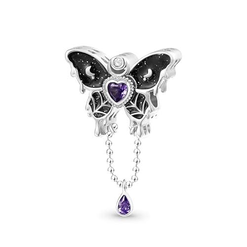 GNOCE Charm Perle Halloween Schmetterling Charm 925 Sterling Silber Charms passend Armband/Halskette für Frauen Mädchen Muttertagsgeschenk von GNOCE
