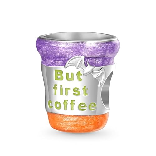 GNOCE Charm Perle Halloween Trick or Treat Hexentopf 925 Sterling Silber Charm Fit Alle großen Marken von Armband/Halskette (Kaffee) von GNOCE