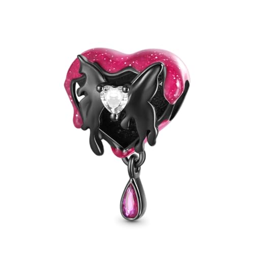 GNOCE Charm Perle LOVE NEVER DIES Flügel der Liebe leuchten im Dunkeln Charm 925 Sterling Silber Bead Charms für Armband Schmuck Geschenk für Frau Fit Armbänder/Halskette (Soulmate) von GNOCE