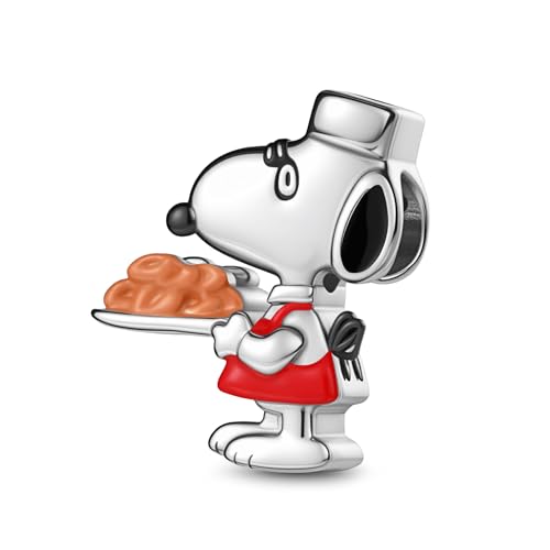 GNOCE Charm Perle Peanuts Halloween Snoopy Charm 925 Sterling Silber Anhänger Charms Fit Armband/Halskette Schmuck Geschenk für Frauen Fans (Belle) von GNOCE