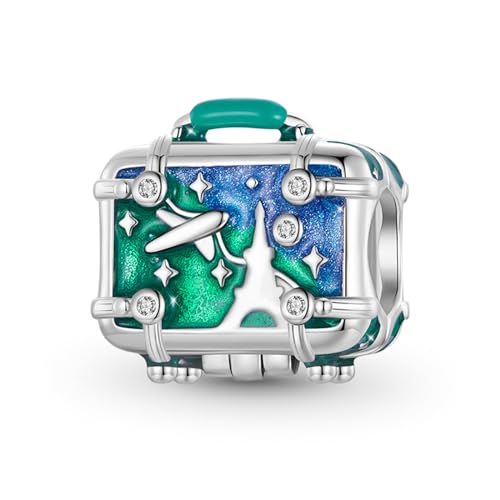 GNOCE Charm Perle Reise Koffer Charm 25 Sterling Silber Charm Fit Alle großen Marken von Armband/Halskette von GNOCE