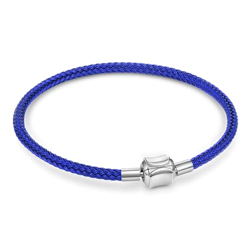 GNOCE Charm Perle Rotes Basic Armband mit 2 Stück Stopper Charm-Armband für Teenager-Mädchen Frauen Schmuck Valentinstag Muttertagsgeschenk (18, Blau) von GNOCE