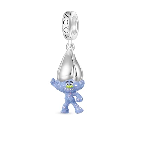 GNOCE Charm Perle Trolls König Gristle & Königin Nettles Doppelseitiger Bead 925 Sterling Silber mit Zirkonia Fit Armband/Halskette Geschenk für Mädchen/Kinder (Guy Diamond) von GNOCE
