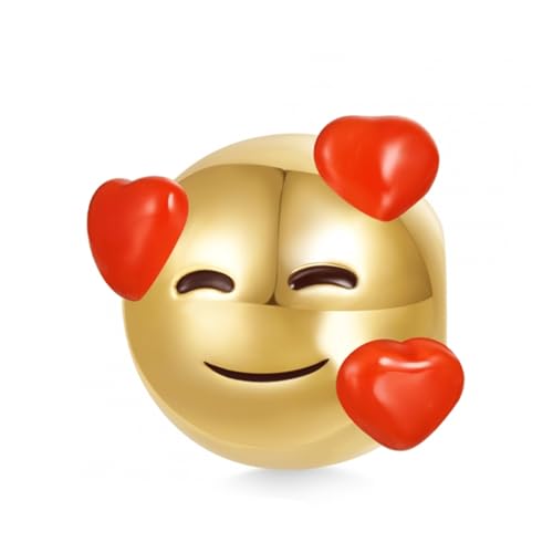 GNOCE Charm Perle emoji Lächelndes Gesicht mit Herzen Charm 925 Sterling Silber Geschenk für Mädchen Kinder Fit Alle Armband/Halskette von GNOCE